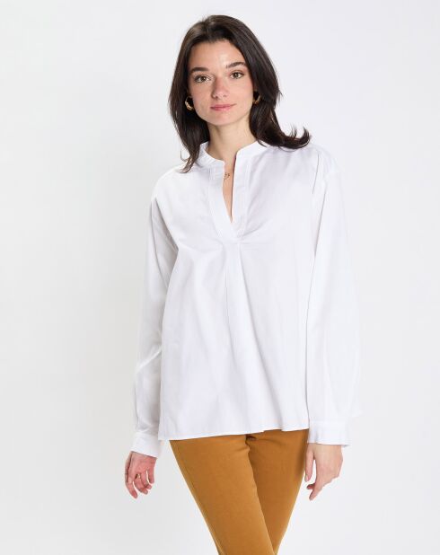 Blouse col ouvert blanche