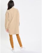 Chemise longue Overshirt Loose beige