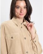 Chemise longue Overshirt Loose beige