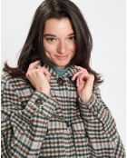 Manteau en Laine mélangée à carreaux multicolore