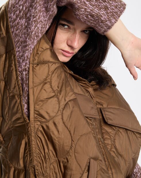 Veste cape matelassée padded marron