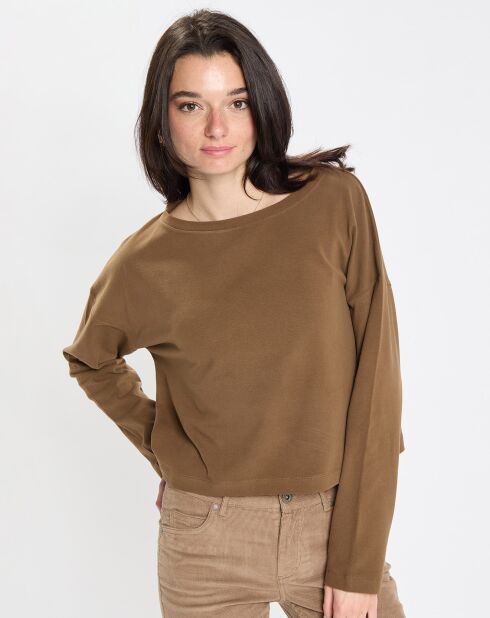 T-Shirt jersey stretch marron