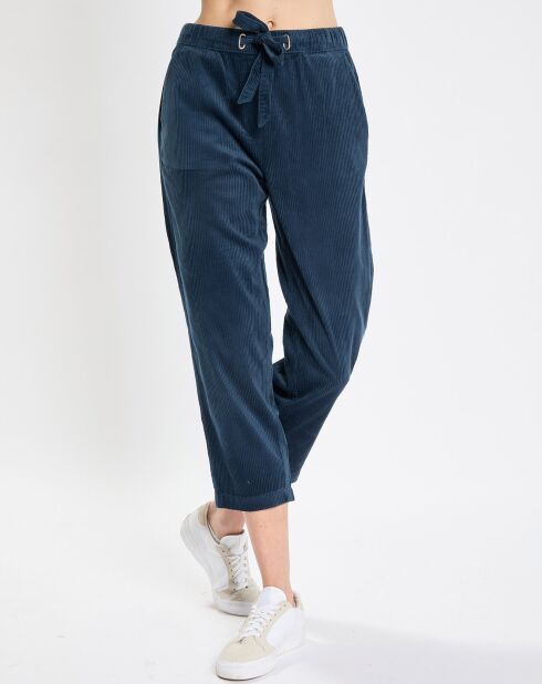 Pantalon de Jogging en Velours de côtelé bleu marine