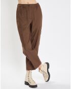 Pantalon cargo en Laine mélangée marron