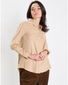 Chemise en Velours côtelé fin Milleraies beige