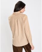 Chemise en Velours côtelé fin Milleraies beige