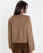 Pull en Maille de coton stretch Basique marron