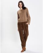 Pull en Maille de coton stretch Basique marron