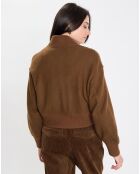 Blouson en Laine mélangée Cropped marron