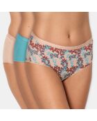 3 Culottes midi Coton Bio multicolores