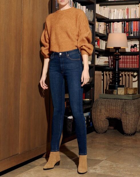 Jean Skinny taille haute Nate bleu