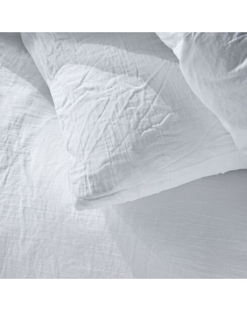 Parure housse de couette en gaze de coton craie