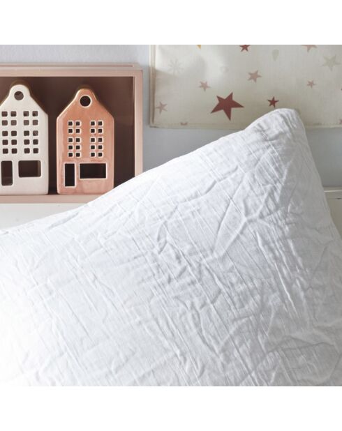 Parure housse de couette en gaze de coton craie
