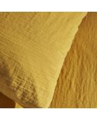Parure housse de couette en gaze de coton ocre
