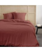 Parure housse de couette en gaze de coton terracotta