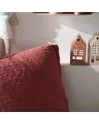 Parure housse de couette en gaze de coton terracotta