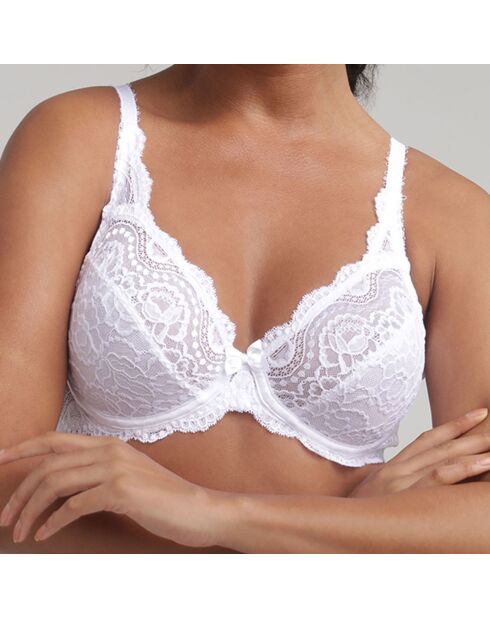 2 Flower Elegance wit/zwarte beugelbeha's