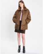 Parka boutons nylon marron