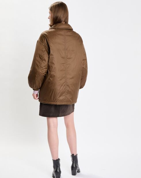 Parka boutons nylon marron