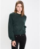 Pull en Laine mélangée manches raglans vert foncé