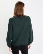 Pull en Laine mélangée manches raglans vert foncé