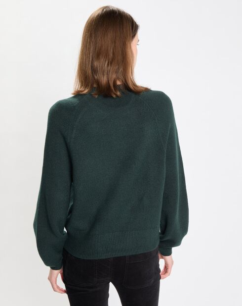 Pull en Laine mélangée manches raglans vert foncé