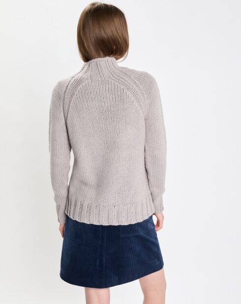 Pull en Laine mélangée col montant gris