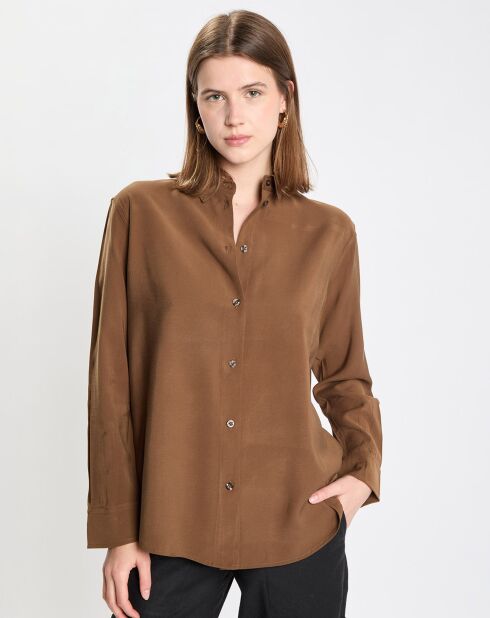 Chemise fluide marron