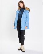 Parka Thermor à capuche fausse fourrure bleue