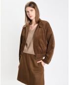 Blouson en Velours côtelé marron