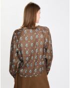 Blouse imprimée fleurs multicolore