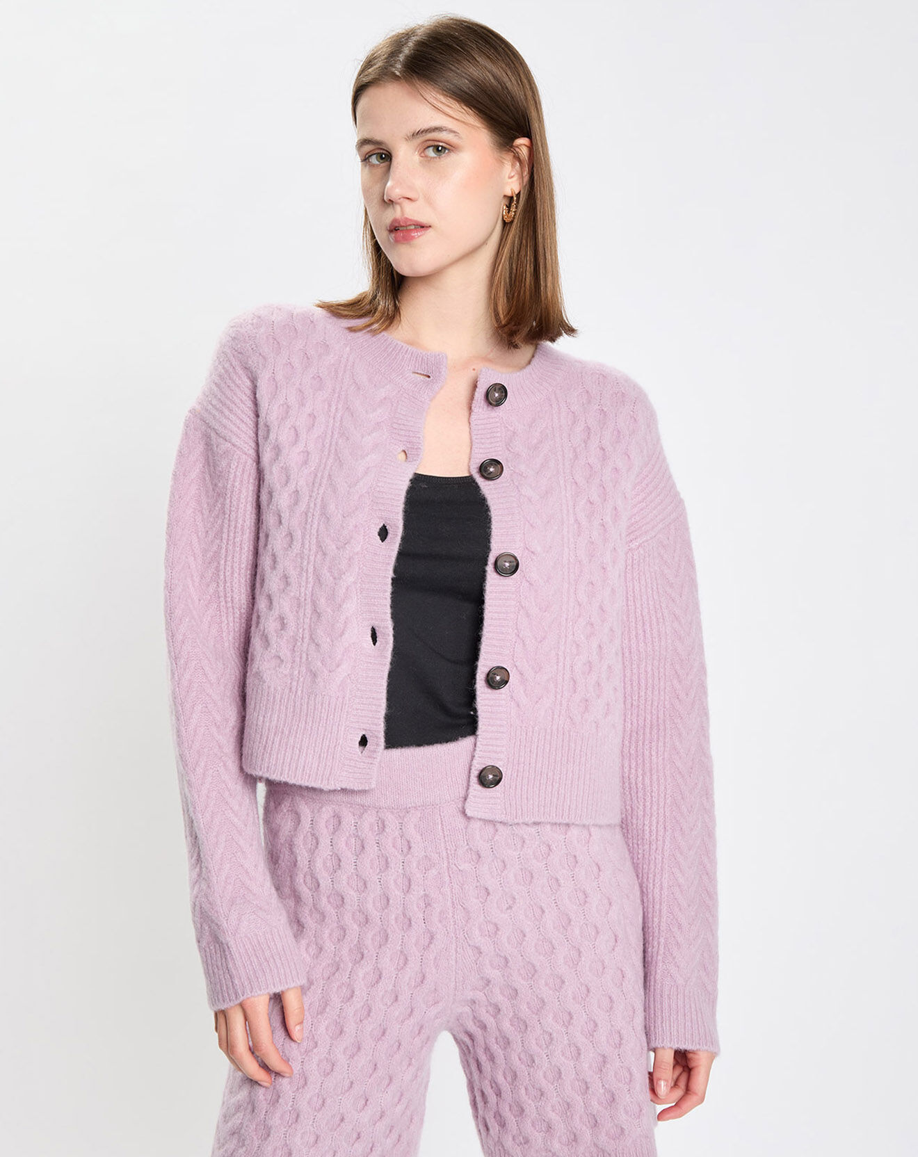 Gilet mi-long en laine - Gris foncé - - 18.00
