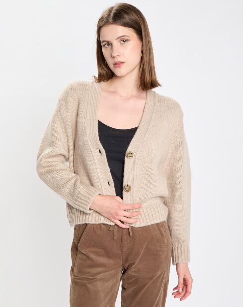 Cardigan en Laine mélangée beige