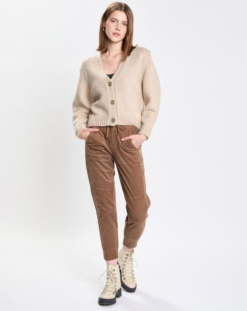 Pantalon en Velours de coton Milleraies kaki