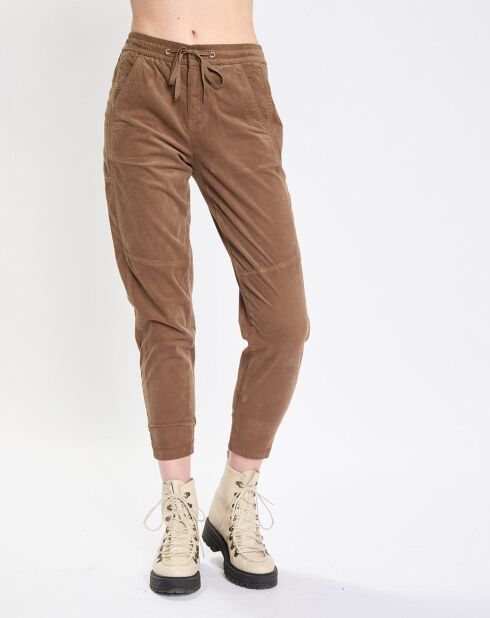 Pantalon en Velours de coton Milleraies kaki