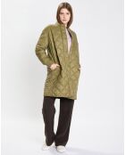 Manteau long matelassé kaki