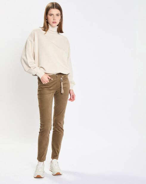 Pantalon en Velours de coton bio Slim Mavas marron