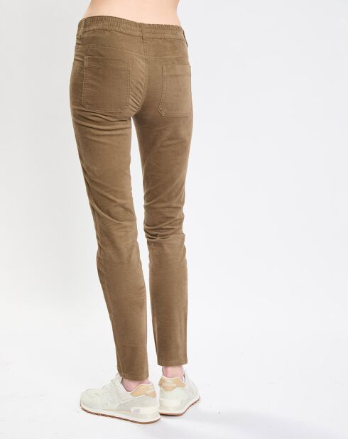 Pantalon en Velours de coton bio Slim Mavas marron