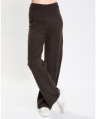 Pantalon en Laine vierge mélangée marron foncé