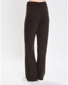 Pantalon en Laine vierge mélangée marron foncé