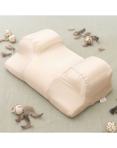 Oreiller cervical anti-rides avec housse en satin youthlow beige