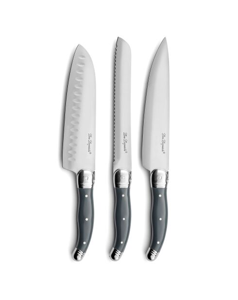 3 coltelli da cucina Tradition BBQ grigi