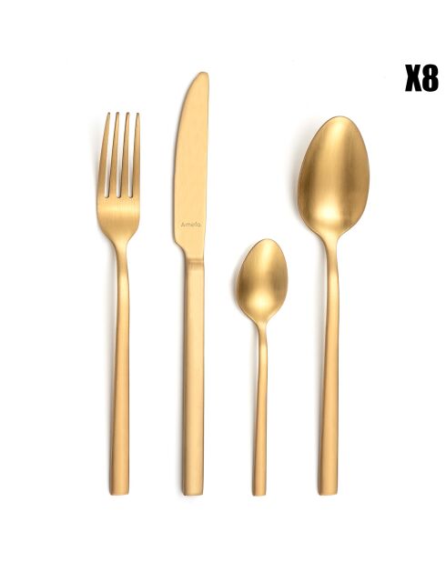 Set posate Nordic - 32 pezzi champagne