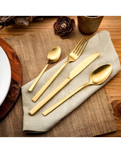 Set posate Nordic - 32 pezzi champagne