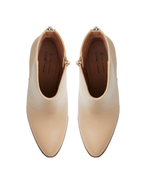 Bottines Lya beige/marron - Talon 7.6 cm