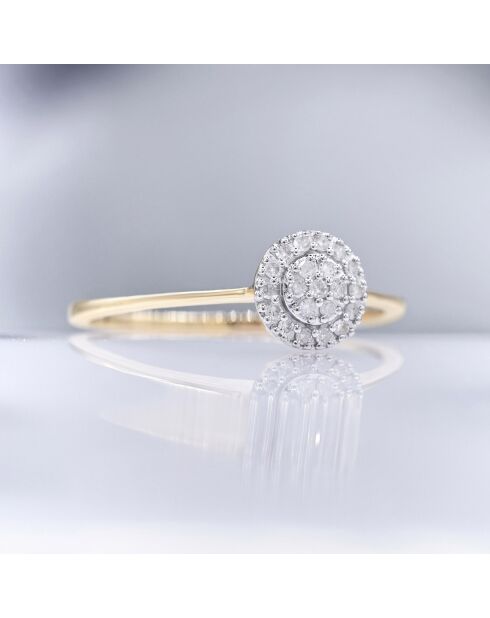Bague Mon rayon de Soleil Diamants 0.12 ct or jaune