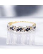 Bague Saly Diamants 0.05cts & Saphir 0.33ct or jaune