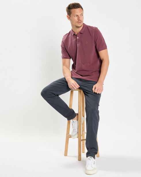 Polo 100% Coton Bio piqué relax bordeaux