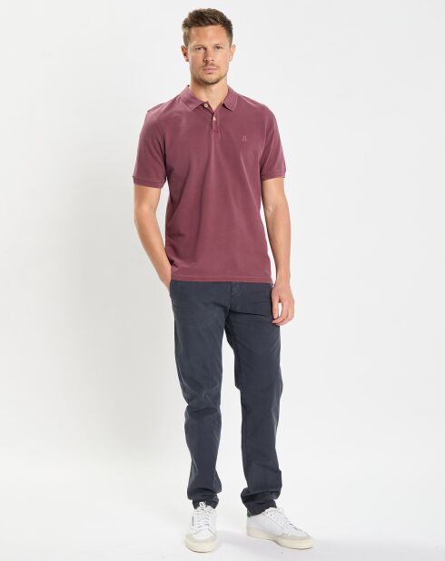 Polo 100% Coton Bio piqué relax bordeaux