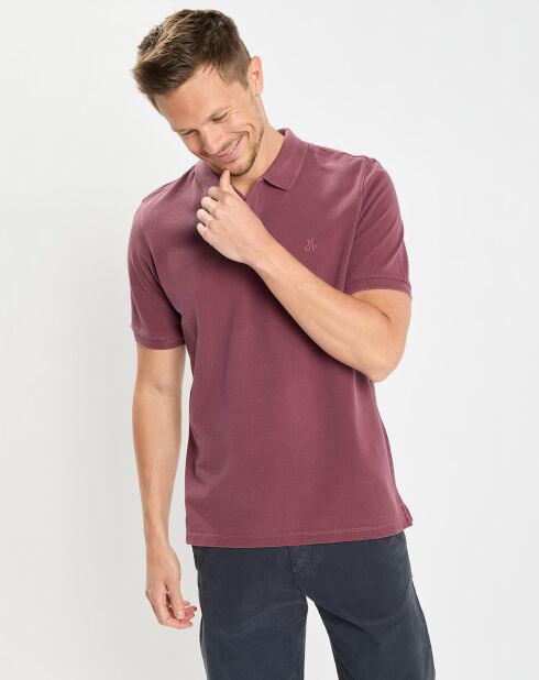 Polo 100% Coton Bio piqué relax bordeaux